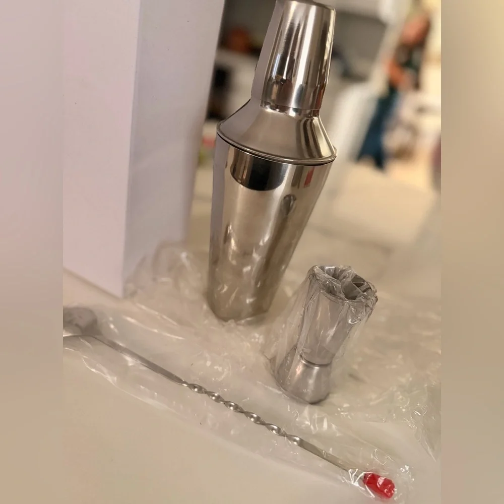 Stainless Steel Cocktail Shaker Set - Silver